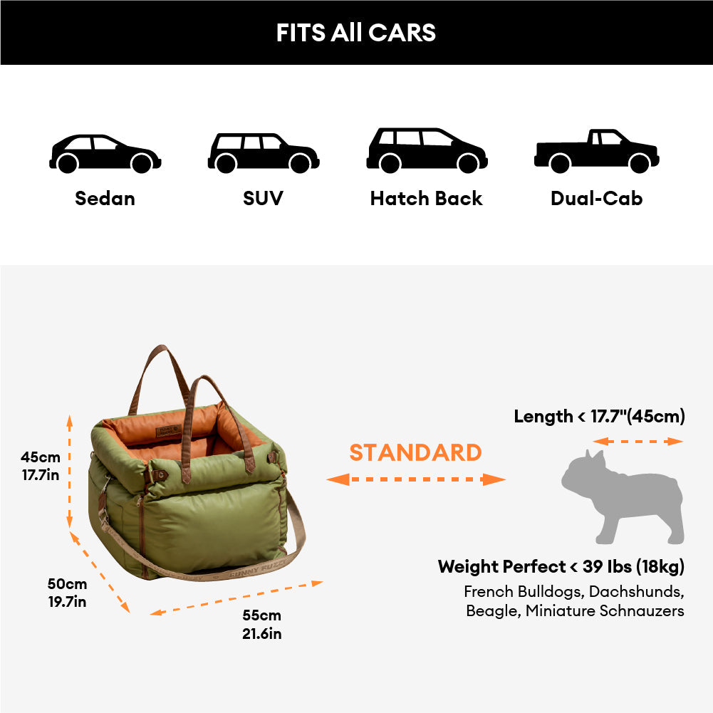 Portable Dog Car Booster Bed Large Grey Jumbo Plus