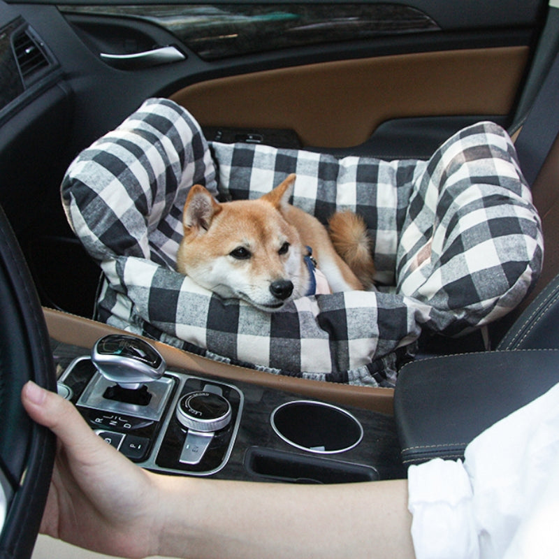 Portable Bolster Dog Car Seat Bed for Road Trips