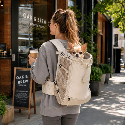 Dog Carrier Backpack for Travel and Bike Rides Green