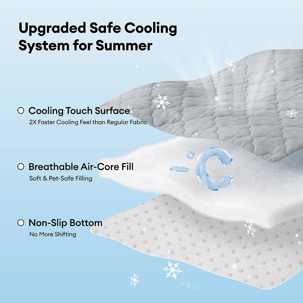 Cooling Dog Car Seat Mat and Travel Pad Gray Single Seat