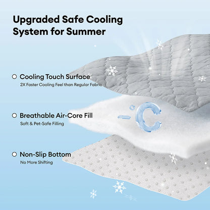 Cooling Dog Car Seat Mat and Travel Pad Gray Single Seat