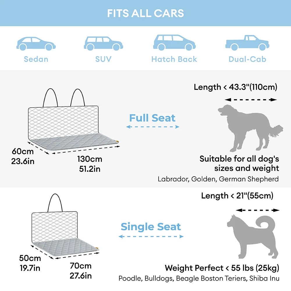 Cooling Dog Car Seat Mat and Travel Pad