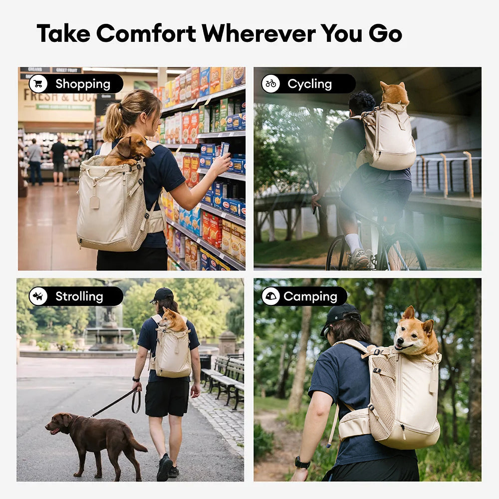 Dog Carrier Backpack for Travel and Bike Rides