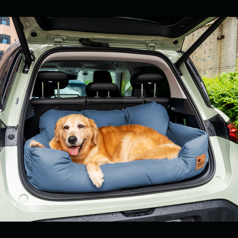 Bolster Dog Back Seat Bed for Medium and Large Dogs Waterproof Pro-Brown JUMBO PLUS