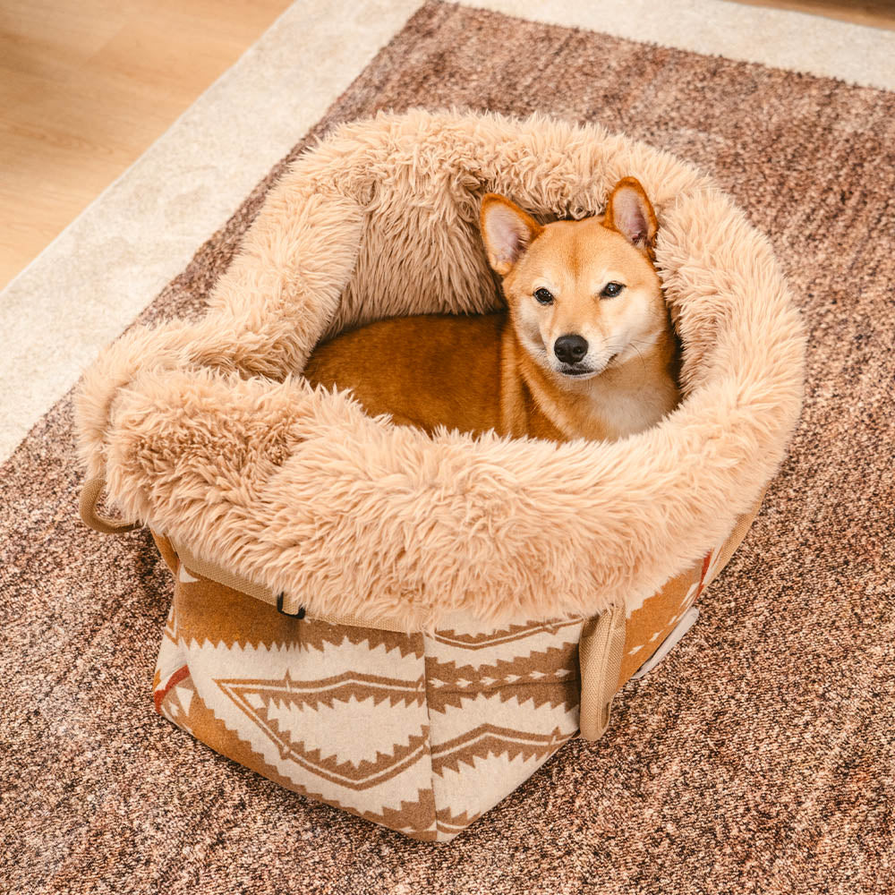 Reversible Pet Carrier and Dog Snuggle Sleeping Bag Brown S