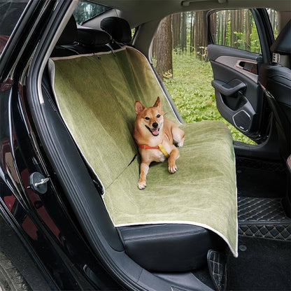 Waterproof Soft Dog Car Seat Protector Cover Greyish Blue-Back Seat -XL