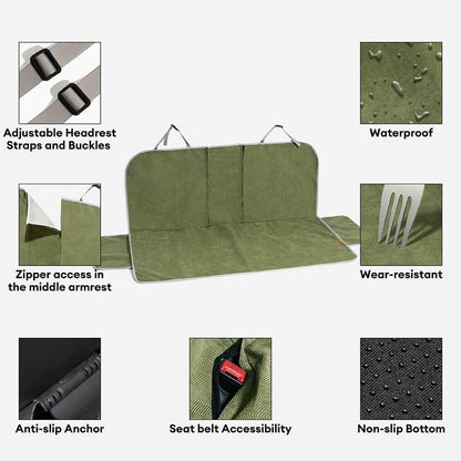 Waterproof Soft Dog Car Seat Protector Cover Green-Back Seat -XL