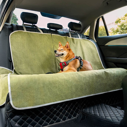 Waterproof Soft Dog Car Seat Protector Cover Green-Front Seat