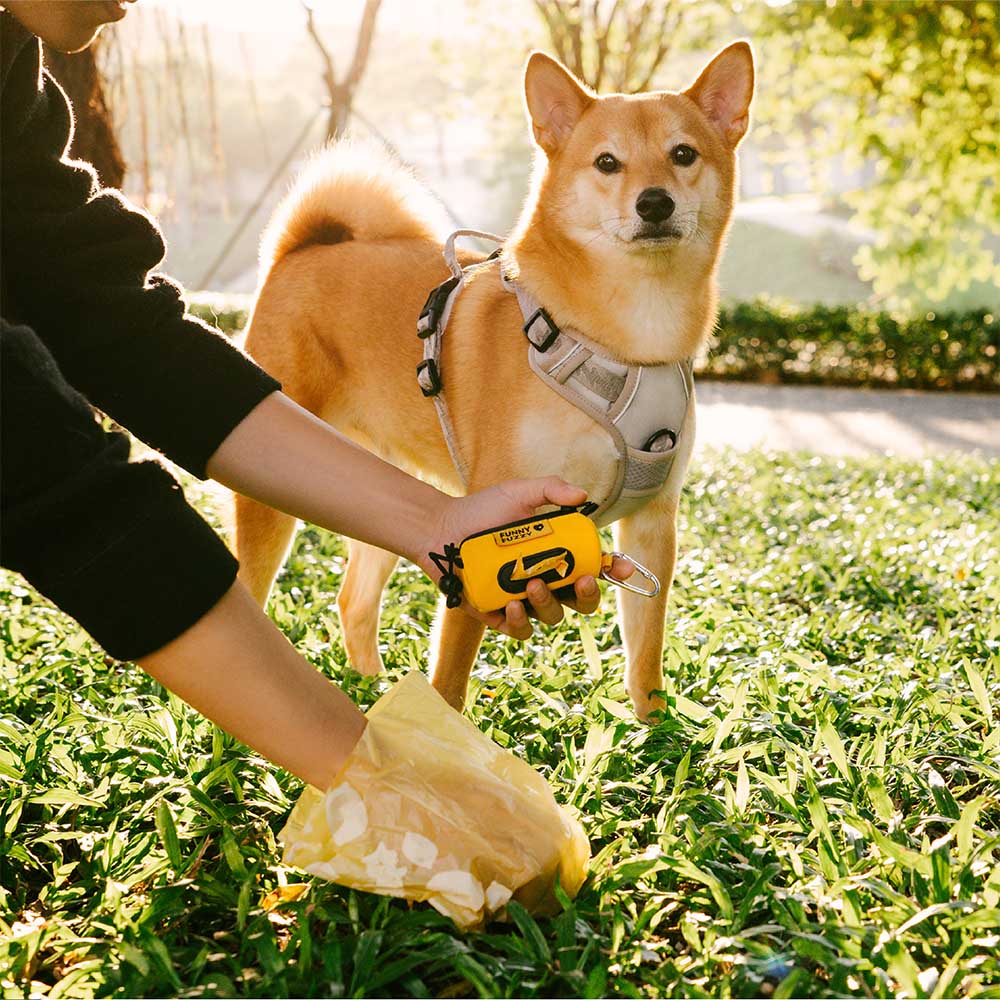 Waterproof Leash-Attach Poop Bag Dispenser Orange