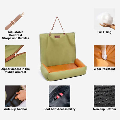 Waterproof Anti-Slip Dog Car Seat Cover Gray-Standard