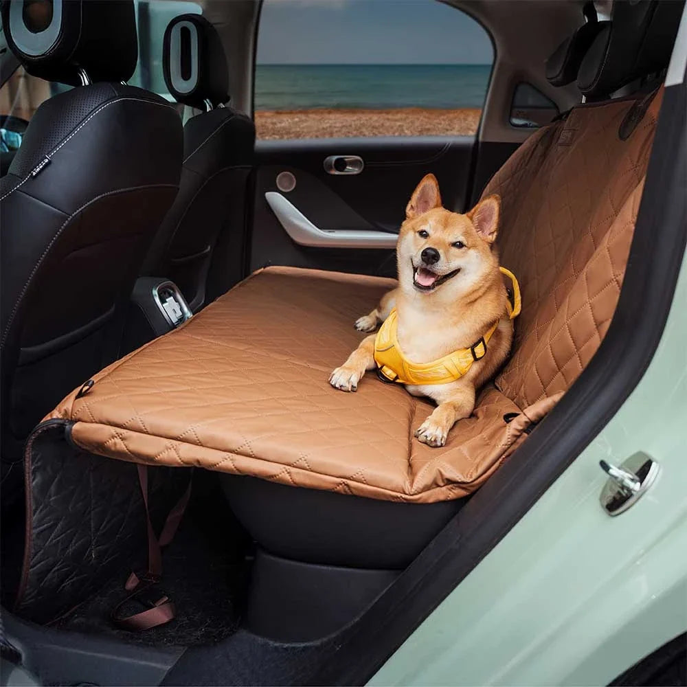 Faux Leather Waterproof Dog Car Seat Cover Hammock