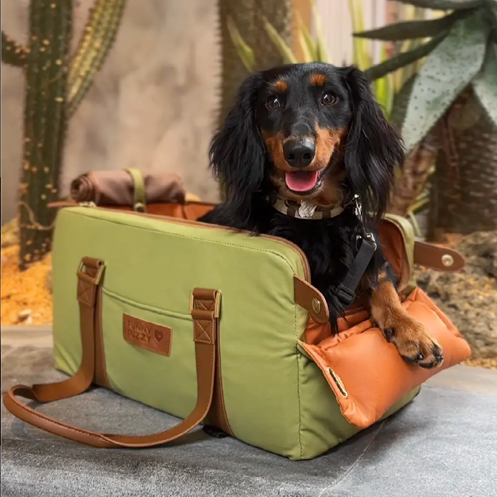 Faux Leather Center Console Pet Car Seat and Carrier