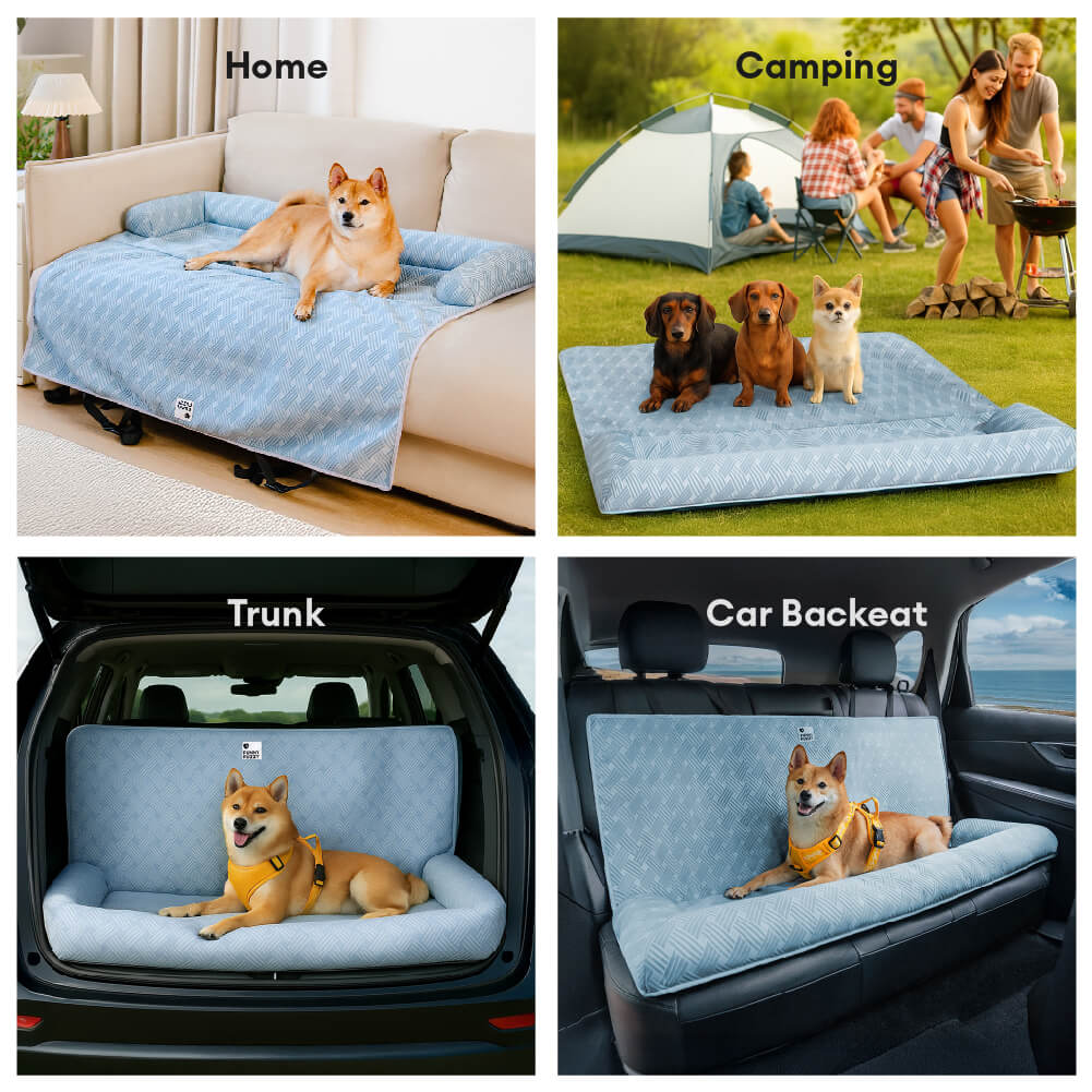 Cooling Bolster Dog Back Seat Bed Green-Standard