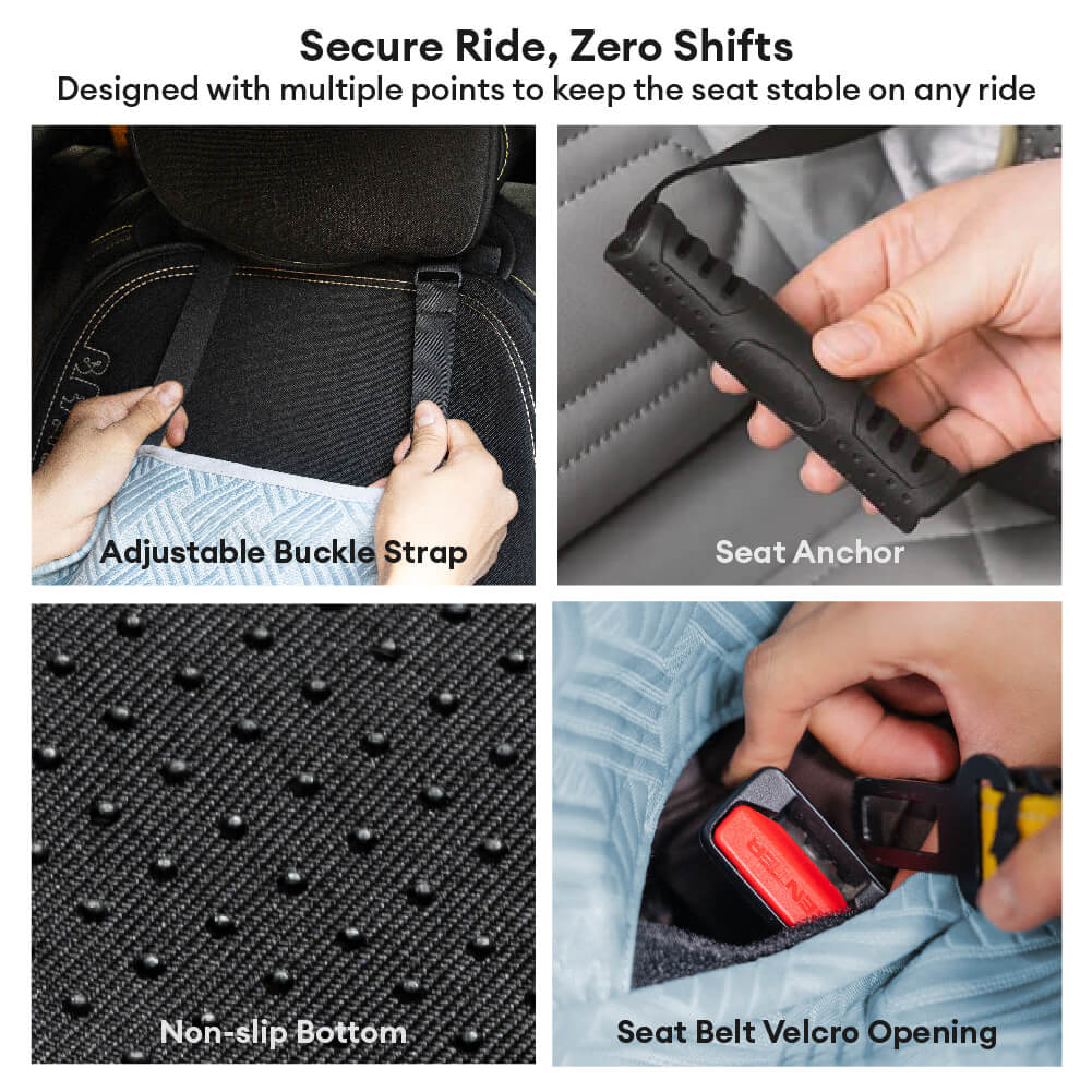 Cooling Large Dog Car Seat Bed for Back Seat Travel Green-Standard