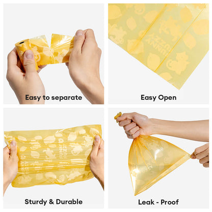 Lemon Scented Recycled Dog Poop Bags 3 Poop Bag Sets(Total 360 count)