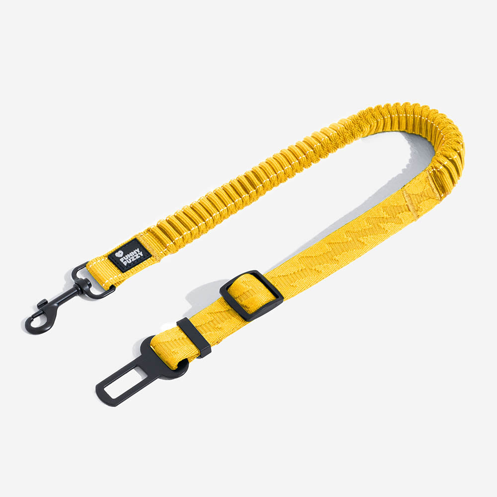 Adjustable Dog Car Seat Belt with Shock Absorber Neon Orange+Harness XS