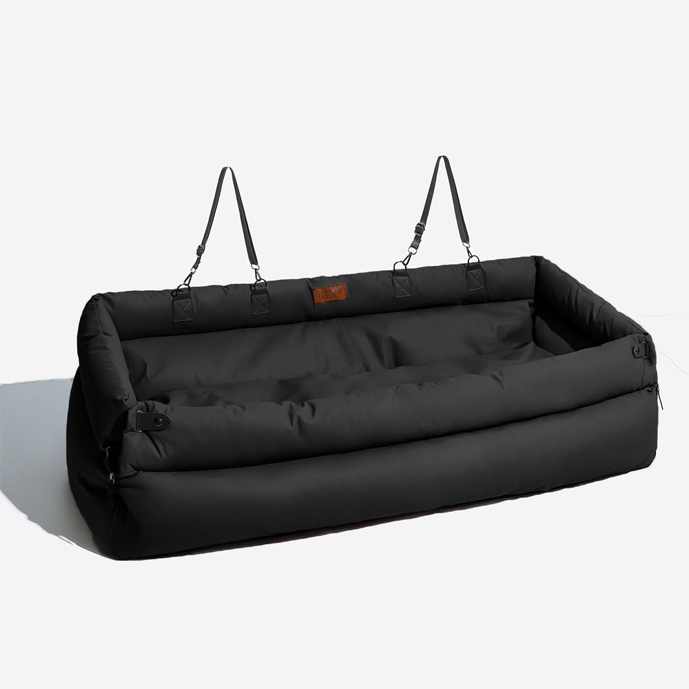 Deluxe Faux Leather Dog Car Booster Seat Bed