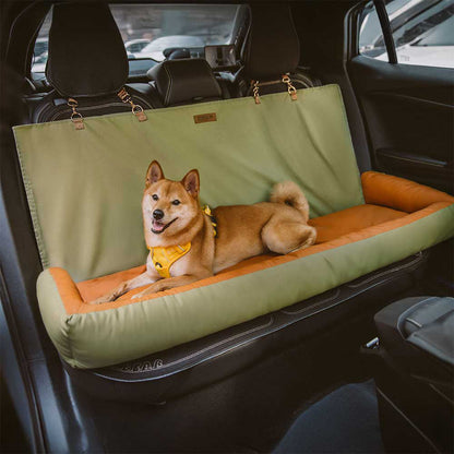Waterproof Anti-Slip Dog Car Seat Cover Orange Green-Single Seat