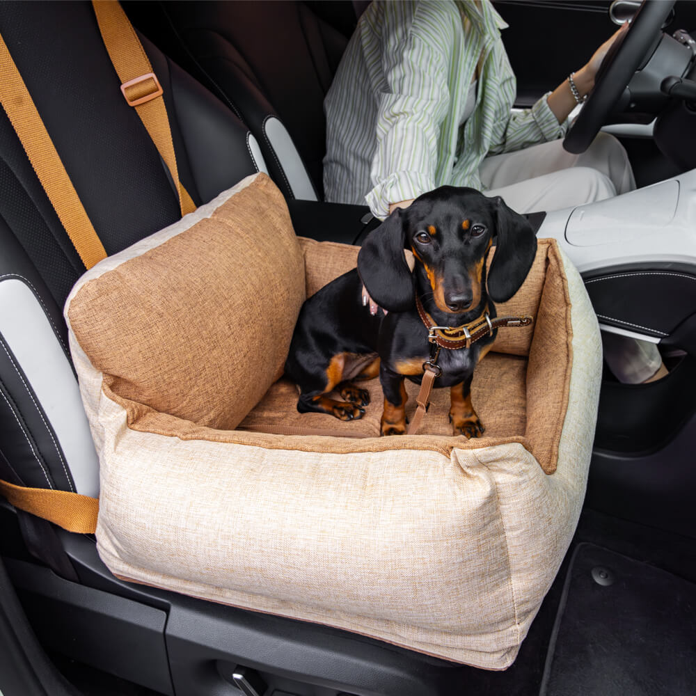 Light Coffee Waterproof Dog Car Seat Bed Default Title