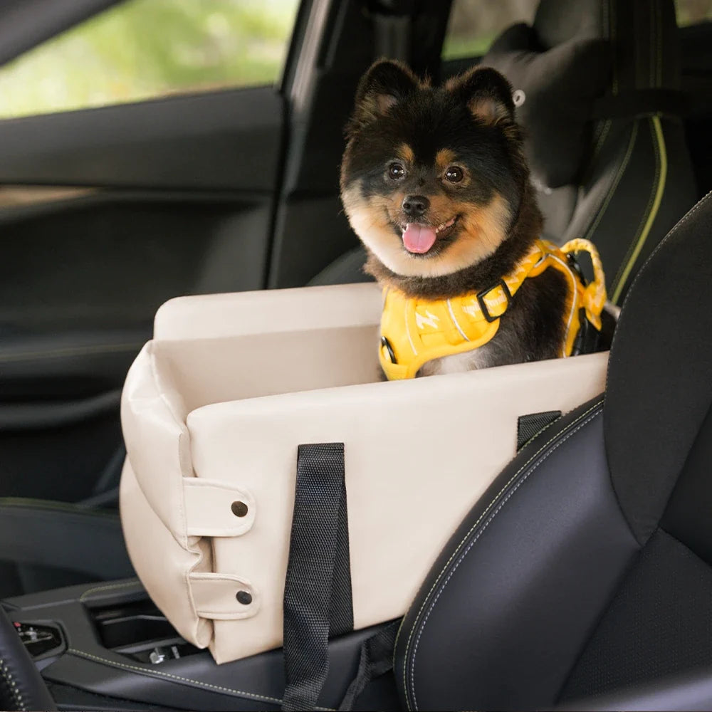 Waterproof Faux Leather Center Console Pet Car Seat