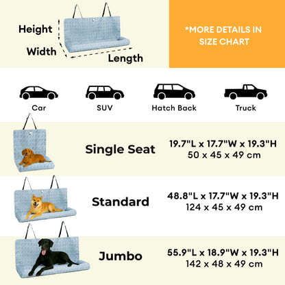 Cooling Large Dog Car Seat Bed for Back Seat Travel