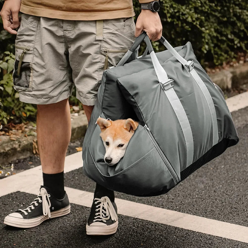 Waterproof Dog Car Seat Bed for Road Trips Lace Stripe Single Seat