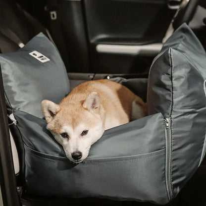 Waterproof ISOFIX Dog Car Seat Bed with LATCH Anchors Brown Single Seat