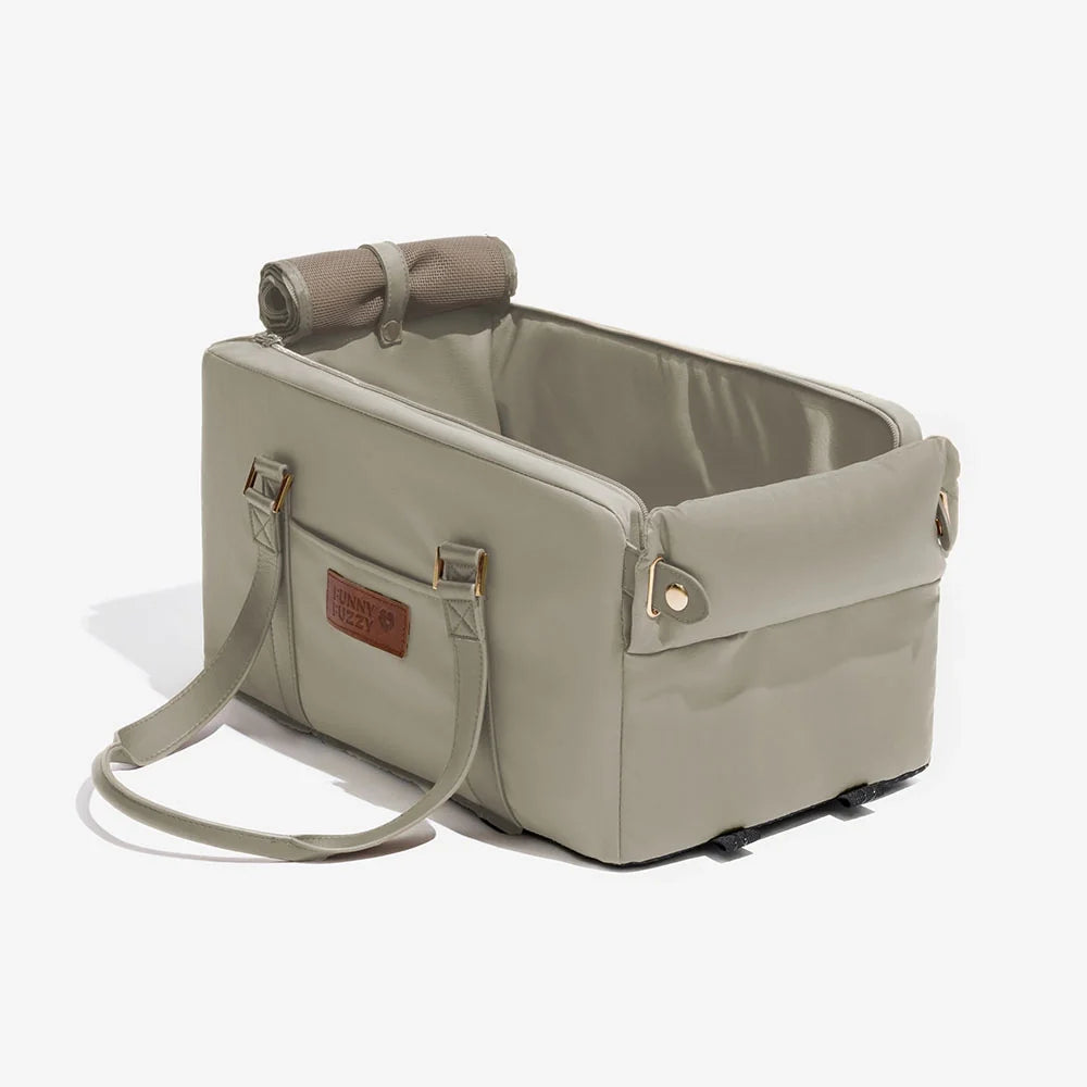 Faux Leather Center Console Pet Car Seat and Carrier