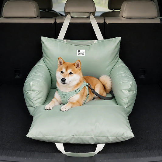 Waterproof Dog Car Seat Bed for Road Trips Charcoal grey Single Seat
