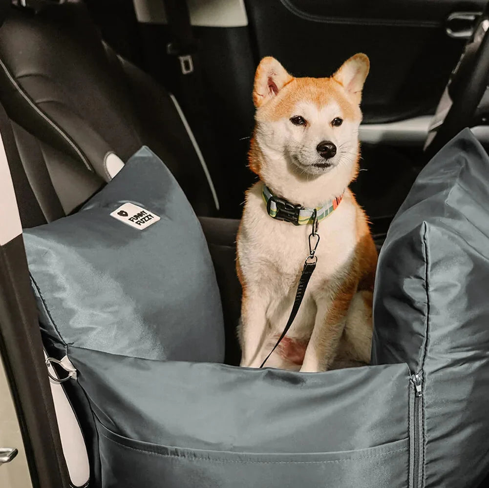 Waterproof Dog Car Seat Bed for Road Trips Lace Stripe Double Seat