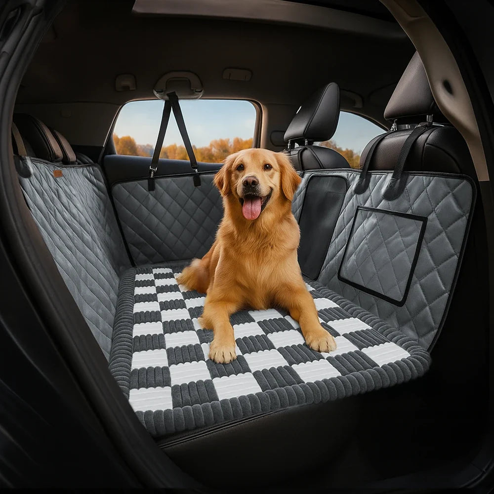 Faux Leather Waterproof Dog Car Seat Cover Hammock