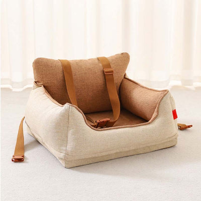 Light Coffee Waterproof Dog Car Seat Bed