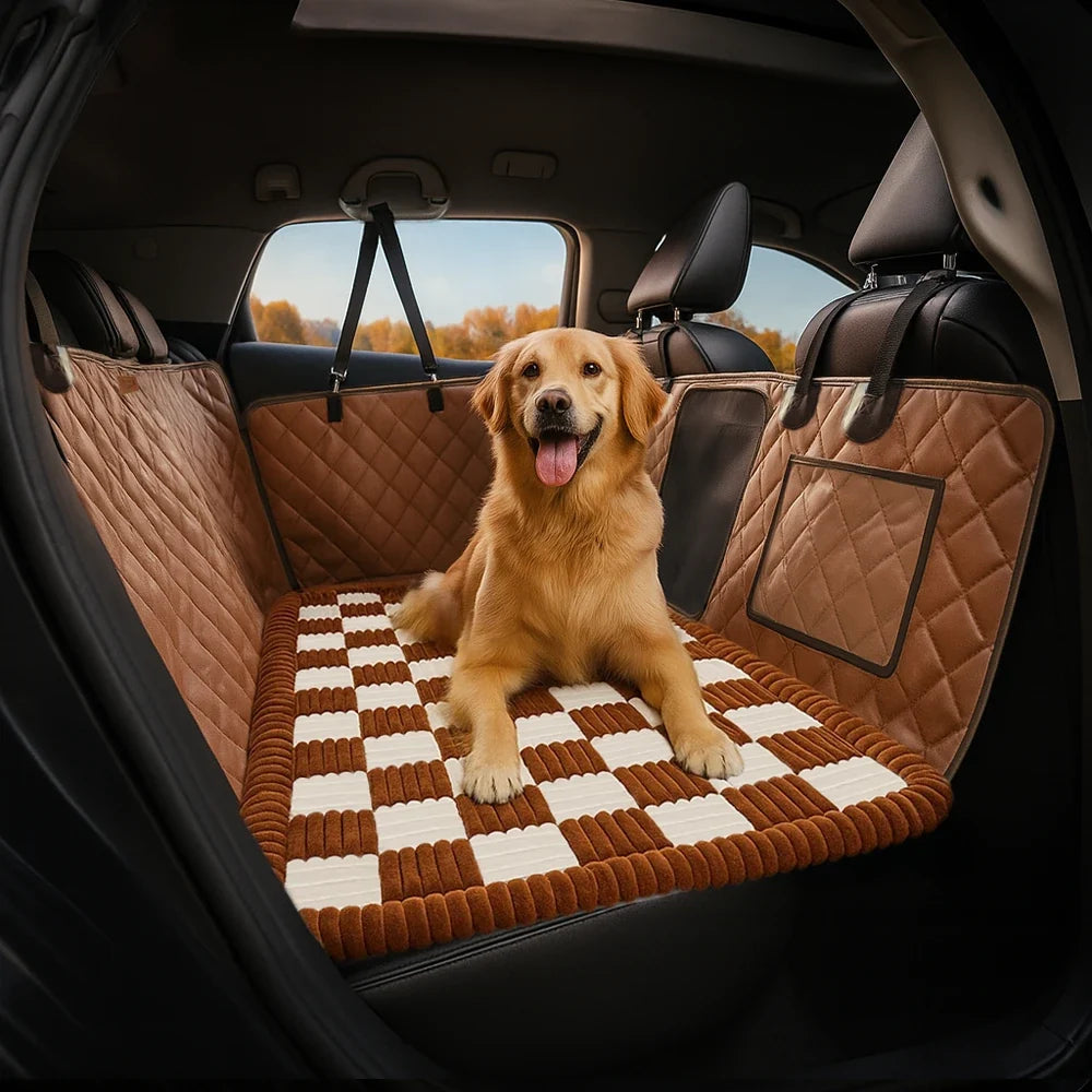 Faux Leather Waterproof Dog Car Seat Cover Hammock