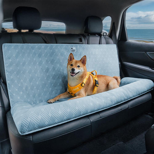 Cooling Bolster Dog Back Seat Bed Blue-Single Seat