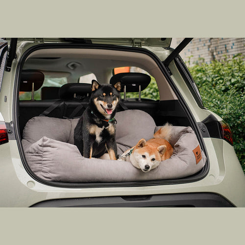 Bolster Dog Back Seat Bed for Medium and Large Dogs Pro-Grey JUMBO