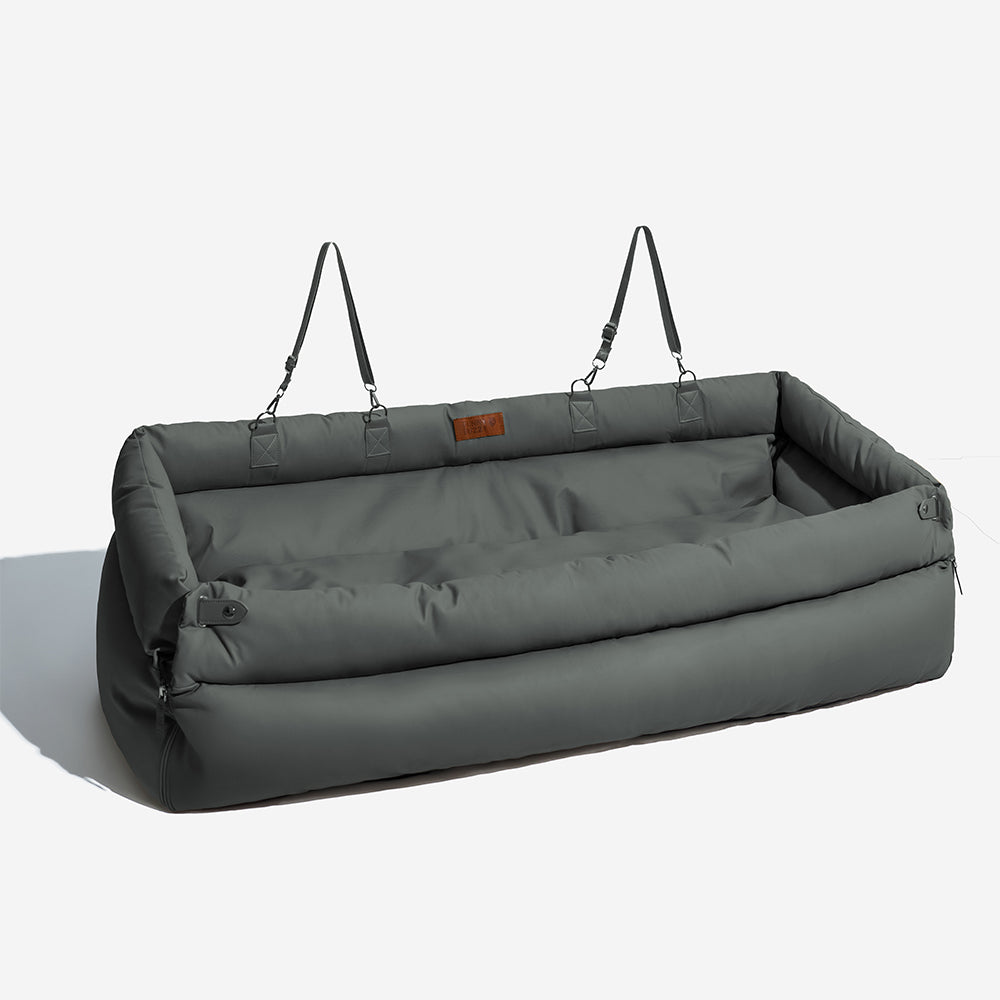 Deluxe Faux Leather Dog Car Booster Seat Bed