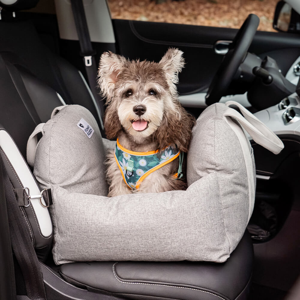 Bolstered Dog Car Seat Bed for Back Seat Travel