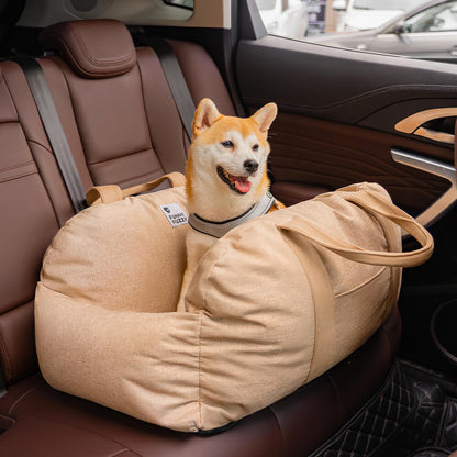Bolstered Dog Car Seat Bed for Back Seat Travel
