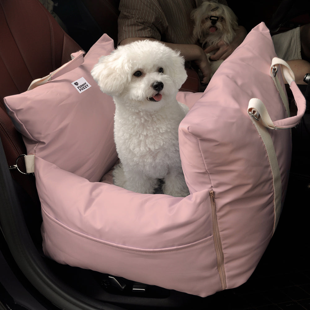 Bolstered Dog Car Seat Bed for Back Seat Travel