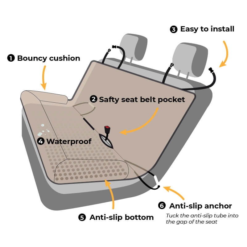 Chessboard Bolster Dog Back Seat Bed