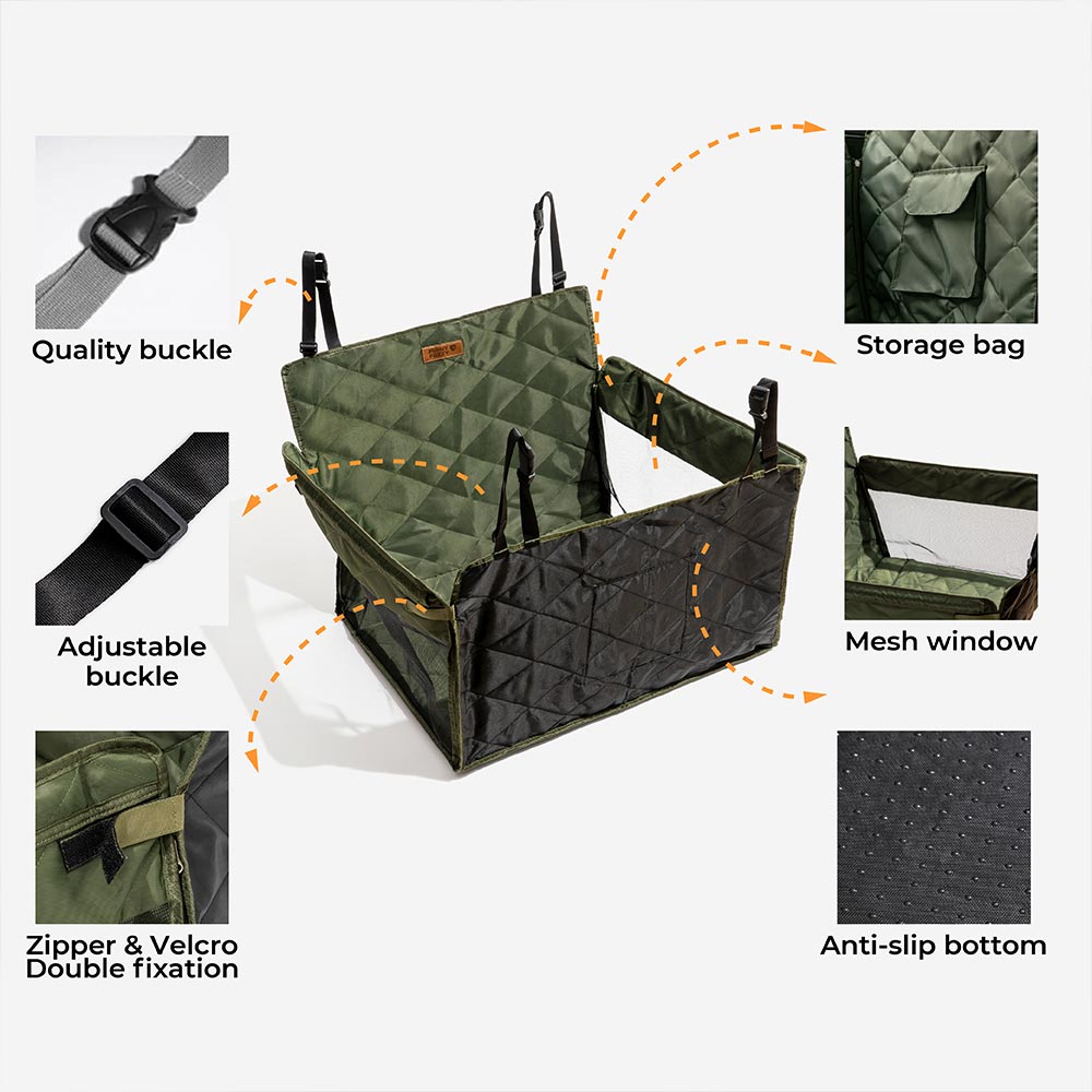 Waterproof Dog Back Seat Extender Travel Bed