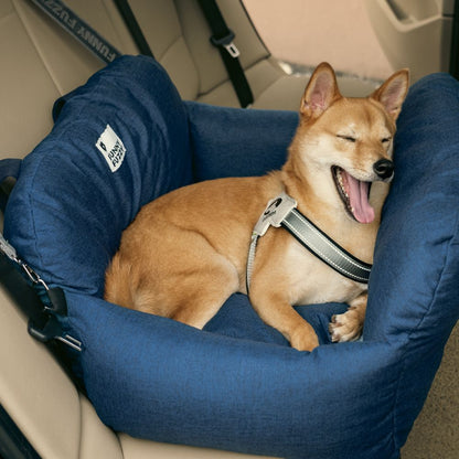 Bolstered Dog Car Seat Bed for Back Seat Travel