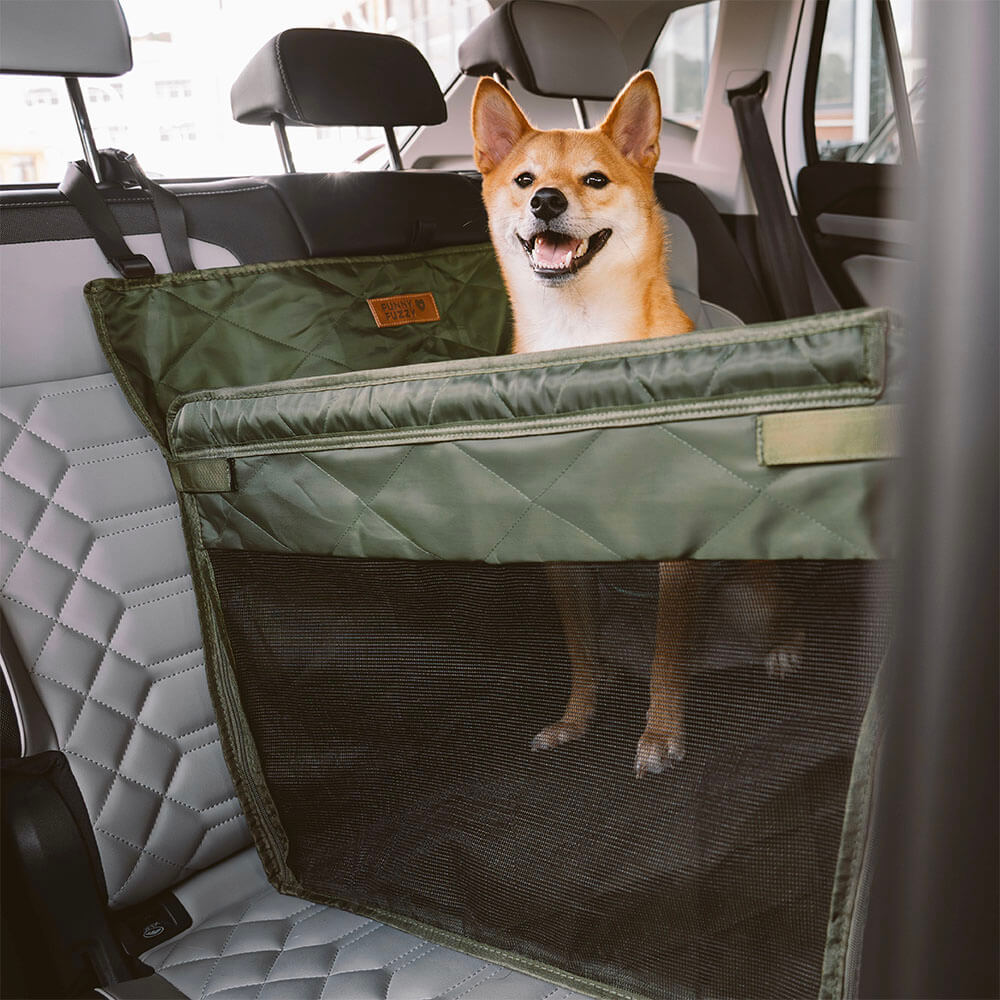 Waterproof Dog Back Seat Extender Travel Bed Brown