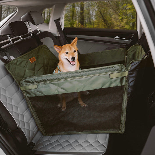 Waterproof Dog Back Seat Extender Travel Bed Green