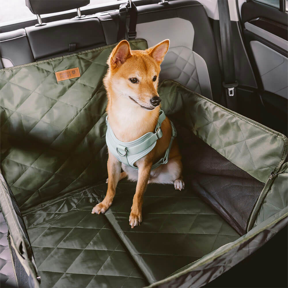 Waterproof Dog Back Seat Extender Travel Bed Grey