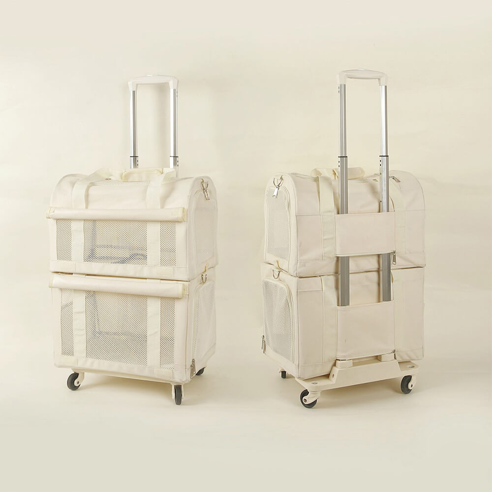 Double-Layer Rolling Multi-Cat Travel Carrier