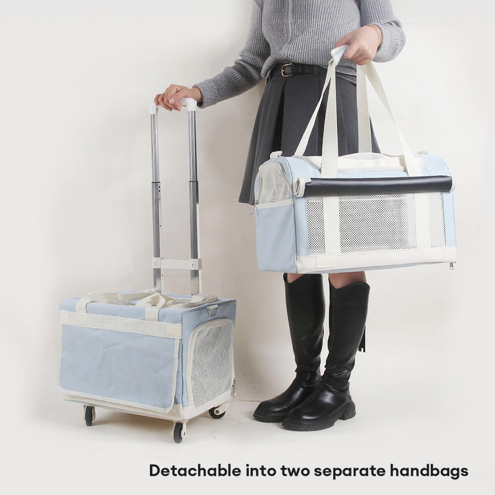 Double-Layer Rolling Multi-Cat Travel Carrier