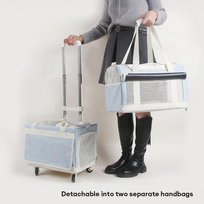 Double-Layer Rolling Multi-Cat Travel Carrier