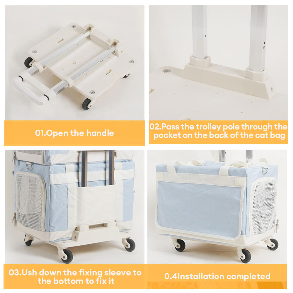 Double-Layer Rolling Multi-Cat Travel Carrier