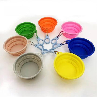 Foldable Silicone Dog Food and Water Bowl